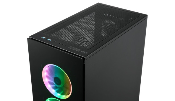 Корпус FSP CMT340 2xUSB3.0, fans ARGB F:3x12cm+ARGB R:1x12cm, без БЖ ATX - 568979