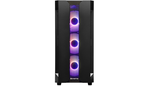 Корпус Chieftec HUNTER GS-01B-OP 4x120mm A-RGB, ATX, без БЖ, Black - 569329
