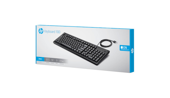 Клавіатура дротова HP 100, чорна