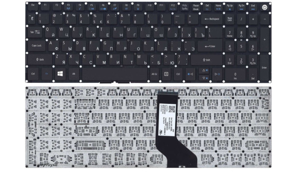 Клавіатура для ноутбука Acer Aspire E5-522, E5-522G, V3-574G, E5-573, E5-573G, E5-573T, E5-573T, E5-532G, E5-722, E5-772, F5-571, F5-571G, F5-572, F5-572G, VN7-792G, V17 Nitro, Packard Bell EasyNote TE69BH Black, (No Frame) RU