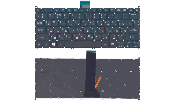 Клавіатура для ноутбука Acer Aspire V5-122, V5-122P, V5-171, V5-132P, V3-331, V3-371, V3-372, E3-111, E3-112, S5-391 з підсвічуванням (Light), Black, (No Frame), RU