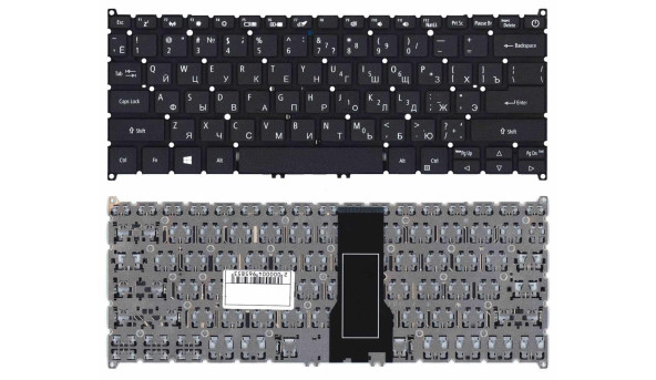 Клавіатура для ноутбука Acer Spin 5 SP513-51, Black, (No Frame), RU