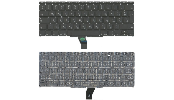 Клавіатура для ноутбука Apple MacBook Air 2011+ A1370 (2010, 2011), A1465 (2012, 2013, 2014, 2015) з підсвічуванням (Light) Black, (No Frame), RU (вертикальний ентер)
