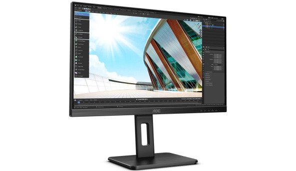 TFT 23.8" AOC 24P2C, IPS, 75Гц, DP, HDMI, USB хаб, HAS, Pivot,  колонки, чорний - 569838