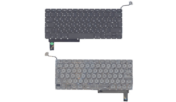 Клавіатура для ноутбука Apple MacBook Pro A1286 (2011, 2012 року) Black, No Frame, з SD, Original, RU, вертикальний Enter