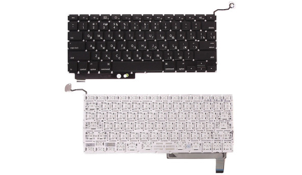 Клавіатура Apple MacBook Pro A1286 (2011, 2012 року) з підсвіткою Light, Black, No Frame, з SD, RU, горизонтальний Enter