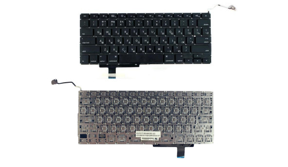 Клавіатура для ноутбука Apple MacBook Pro A1297 з підсвіткою Light Black, No Frame, RU, горизонтальний Enter
