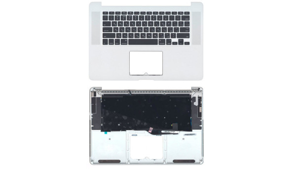 Клавіатура для ноутбука Apple MacBook Pro A1398 Black, Silver TopCase, RU горизонтальний ентер