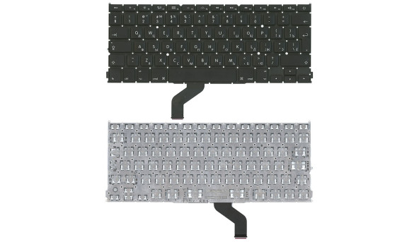 Клавіатура для ноутбука Apple MacBook Pro A1425 з підсвіткою Light Black, No Frame, RU, вертикальний Enter