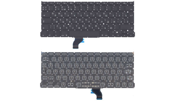 Клавіатура для ноутбука Apple MacBook Pro 13" Retina A1502 (2013, 2014, 2015 року) з підсвіткою Light Black, No Frame, RU, вертикальний Enter