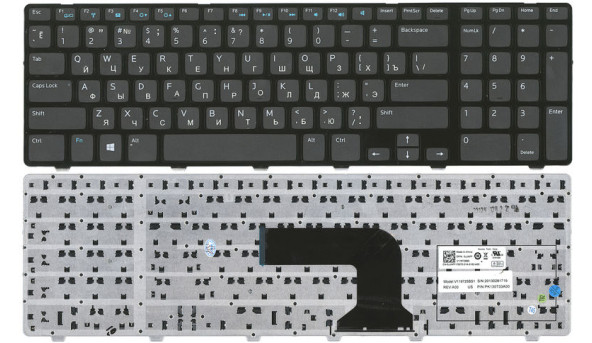 Клавіатура для ноутбука Dell Inspiron 3721, 5721, 3737, 5737 Black, Black Frame RU