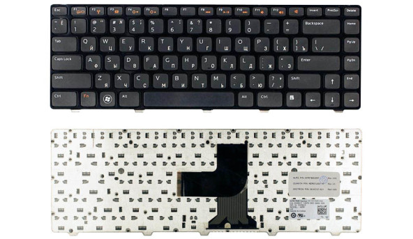 Клавіатура для ноутбука Dell Vostro 1440, 1450, 1540, 1550, 3450, 3550, V131, Inspiron 14R, 7520, N4050, N4110, M5040, M5050, N5040, N5050, XPS 15 L501x, L502x Black, Black Frame RU