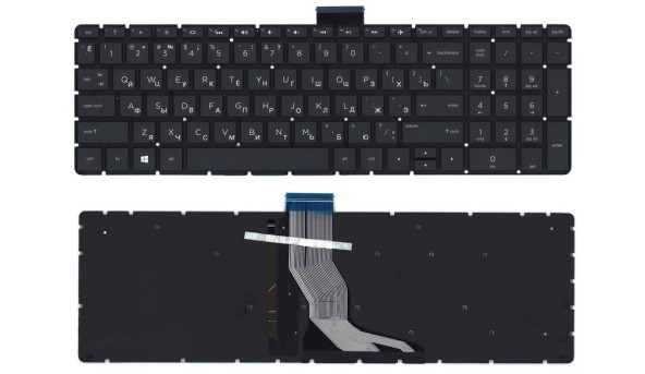 Клавіатура для ноутбука HP (15-BW 250 G6) Black з підсвіткою (Light), (No Frame) RU
