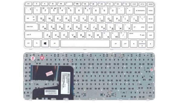 Клавіатура для ноутбука HP Pavilion (14-e) White, (White Frame), RU