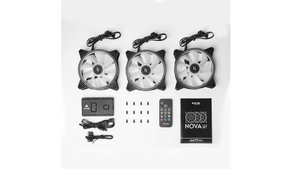 Вентилятор для корпуса 120mm*3 Chieftec Nova NF-3012-RGB fan set - 570342