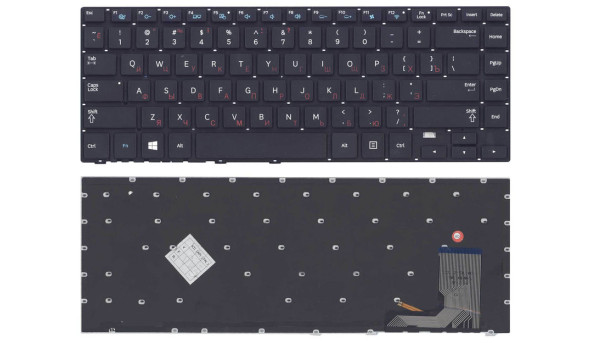 Клавіатура для ноутбука Samsung (470R4E, BA59-03619C) з підсвіткою (Light), Black, (No Frame), RU