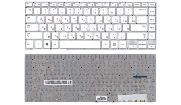 Клавіатура для ноутбука Samsung (470R4E, BA59-03680A) White, (No Frame), RU