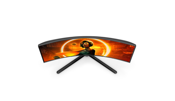TFT 31.5" AOC C32G3AE/BK, VA, 165Гц, 4мс, вигнутий, DP, HDMIx 2, колонки, чорний з червоним - 570434