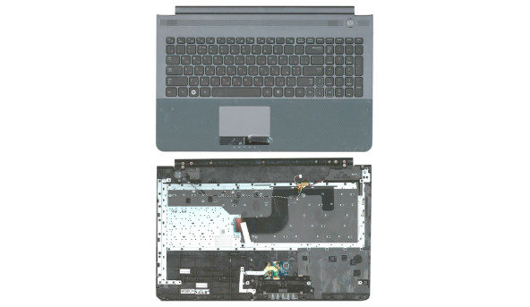 Клавіатура для ноутбука Samsung (RC520) Black, (Gray TopCase), RU