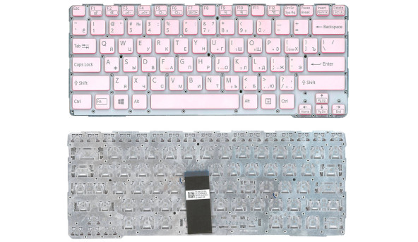 Клавіатура для ноутбука Sony (SVE14A) Pink, з підсвіткою (Light), (No Frame) RU