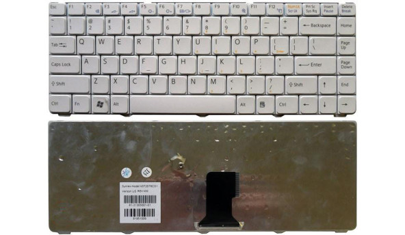 Клавіатура для ноутбука Sony Vaio (VGN-NR21Z, NR21S, NR21J) White, RU