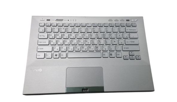 Клавіатура для ноутбука Sony Vaio (VPC-SB) Silver, (Silver TopCase), RU (for fingerprint reader)