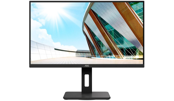TFT 28" AOC U28P2A, IPS, 4K, HDMI x 2, DP, USB x 4, HAS, Pivot, колонки, чорний - 570555