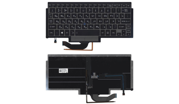 Клавіатура для ноутбука Toshiba Portege (Z10t) Black, (Silver Frame) з вказівником (Point Stick) RU