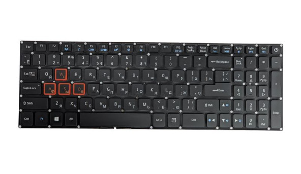 Клавіатура для ноутбука Acer Aspire VN7-593G Black, з червоною підсвіткою (Light Red), (No Frame), RU