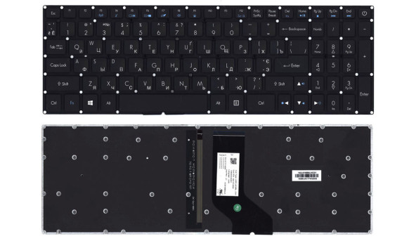 Клавіатура для ноутбука Acer Predator Helios 300 G3-571 з підсвіткою (Light), Black, RU