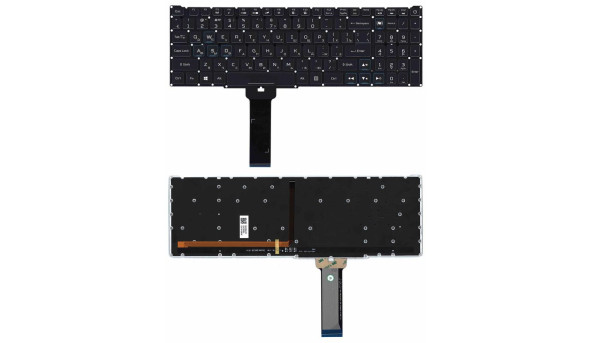 Клавіатура для ноутбука Acer Predator Helios 300 PH315-52 з підсвіткою (Light), Black, RU