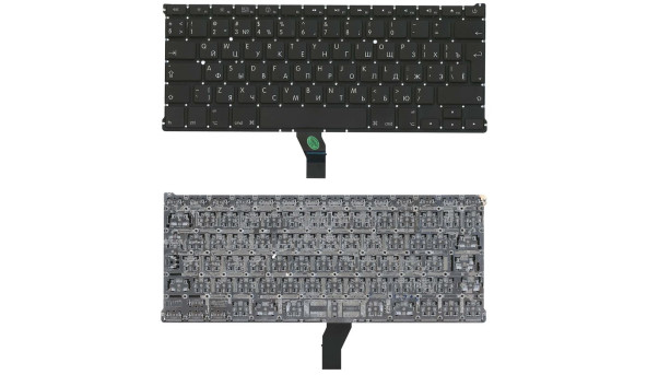 Клавиатура для ноутбука Apple MacBook Air 2010+ (A1369) (2012, 2013, 2014, 2015 года), Black, (No Frame), RU (вертикальный энтер)