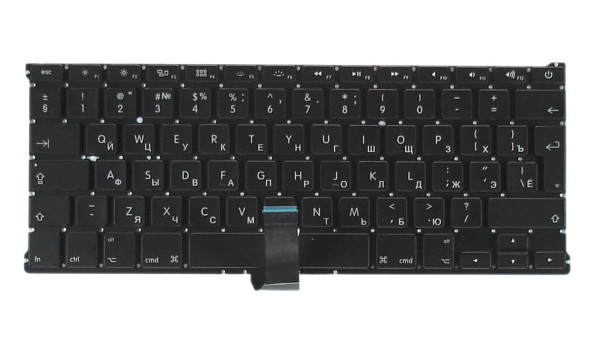 Клавиатура для ноутбука Apple MacBook Air 2011+ A1369 (2011 года), A1466 (2012, 2013, 2014, 2015 года) Black, (No Frame), RU (вертикальный энтер)