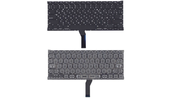 Клавиатура Apple MacBook Air 2011+ A1369 (2011 года), A1466 (2012, 2013, 2014, 2015 года) Black, (No Frame), RU (горизонтальный энтер)