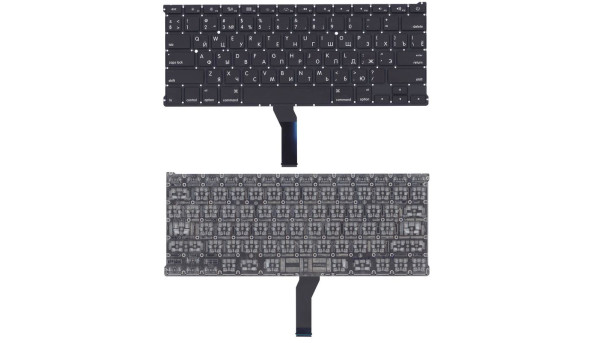 Клавіатура Apple MacBook Air 2011+ A1369 (2011 року), A1466 (2012, 2013, 2014, 2015 року) Black, No Frame, RU, горизонтальний Enter