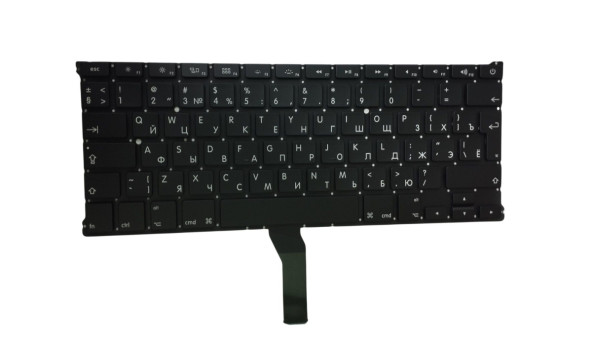 Клавіатура для ноутбука Apple MacBook Air 2011+ A1369 з підсвіткою Light Black, No Frame, RU, вертикальний Enter