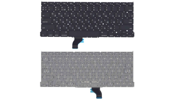 Клавиатура для ноутбука Apple MacBook Pro 13" Retina A1502 (2013, 2014, 2015 года) с подсветкой (Light) Black, (No Frame), RU (горизонтальный энтер)