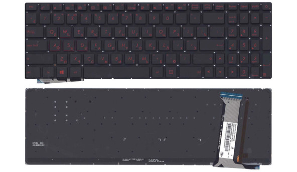 Клавиатура для ноутбука Asus (G771, N551) с подсветкой (Light), Black, (No Frame) RU