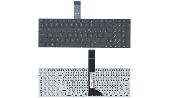 Клавиатура для ноутбука Asus A56, F552, K56, R501, R510, X501, X550, A550, F550, F552, K550, P550, R513, X552, A750, K750, X750 Black, (No Frame), RU (горизонтальный энтер)