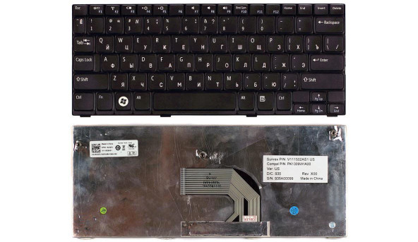 Клавиатура для ноутбука Dell Inspiron mini (1012, 1018) Black, RU/EN