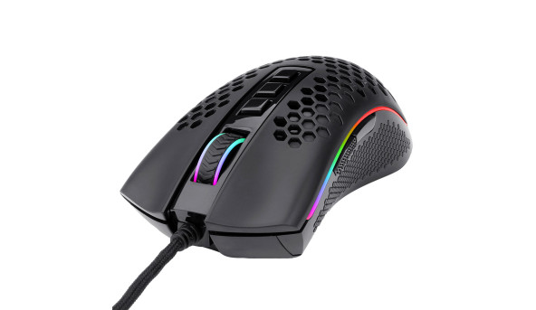 Мишка Redragon Storm M808 RGB Optical, ігрова, 12400dpi., 7кн., Ultralight чорна - 570899