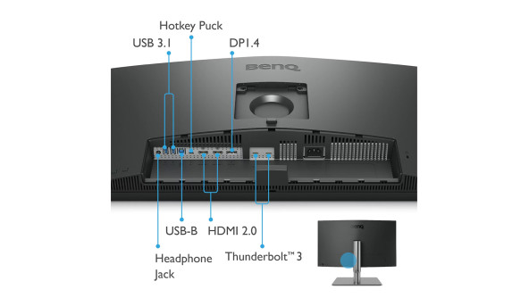 TFT 27" BenQ PD2725U, IPS, 4K UHD, DHDR400, 2xHDMI, DP, 2xThunderbolt 3 (USB-C), USB-hub, HAS, кол. - 570911