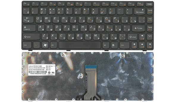 Клавиатура для ноутбука Lenovo IdeaPad (B470, G470, G470AH, G470GH, G475, V470, V470c, Z470, Z475), Black, (Black Frame), RU