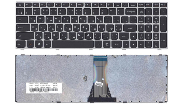 Клавиатура для ноутбука Lenovo IdeaPad (G50-70, G50-30), Black, (Gray Frame) RU