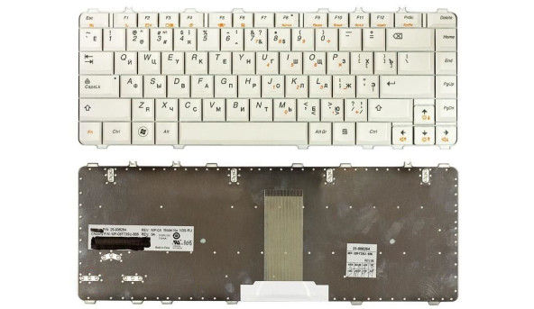 Клавіатура для ноутбука Lenovo IdeaPad Y450, Y450A, Y450G, Y550, Y550A, Y460, Y560, B460 White, (White Frame), RU