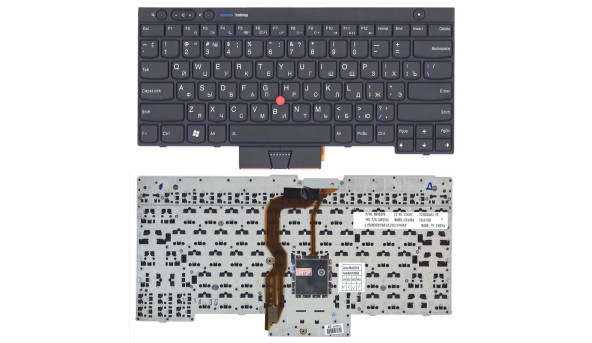 Клавиатура для ноутбука Lenovo ThinkPad (T430, T430I, X230, T530, L430, L530) с указателем (Point Stick) Black, Black Frame, RU