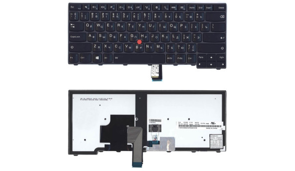 Клавіатура для ноутбука Lenovo ThinkPad Edge (T440, T440P, T440S), з указкою (Point Stick) Чорна, Чорна рамка, RU