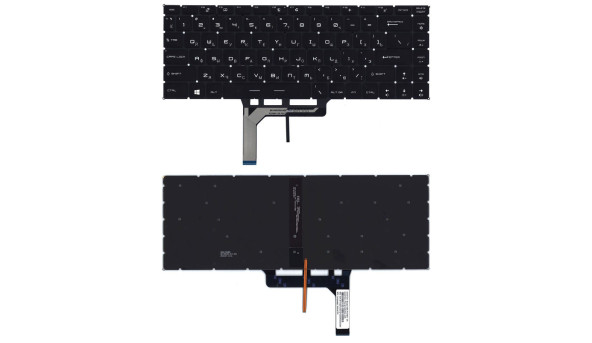 Клавиатура для ноутбука MSI (GS65, GS65VR) Black с подсветкой (Light), RU