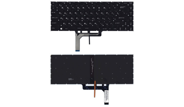 Клавіатура для ноутбука MSI (GS65, GS65VR) Black з підсвіткою (Light), RU