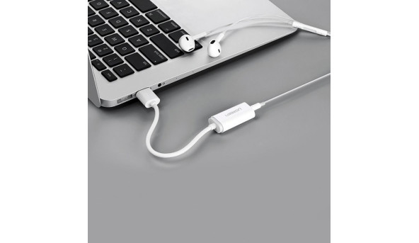 Звукова карта USB AUX jack, TRRS (Mic & Ear), ALC4042 Ugreen Біла US206